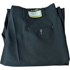 Mens Black Dress Pants size 50 L (46x39 Unhemmed)Milano Moda Slacks Business